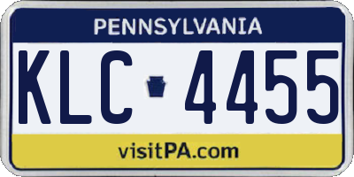 PA license plate KLC4455