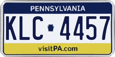 PA license plate KLC4457