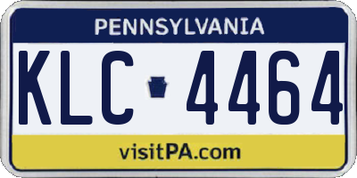 PA license plate KLC4464