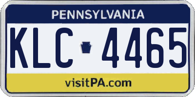 PA license plate KLC4465