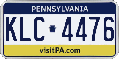 PA license plate KLC4476