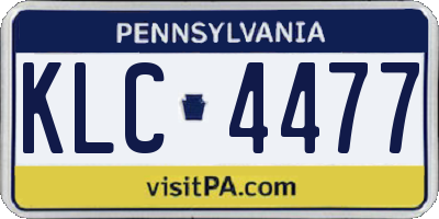 PA license plate KLC4477