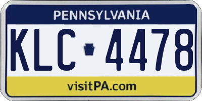 PA license plate KLC4478