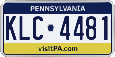 PA license plate KLC4481