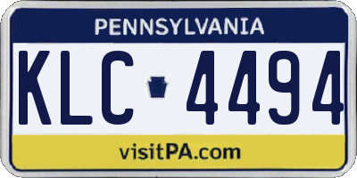 PA license plate KLC4494