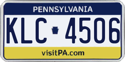 PA license plate KLC4506