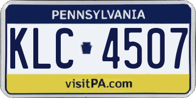 PA license plate KLC4507