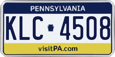 PA license plate KLC4508