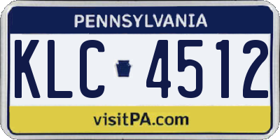 PA license plate KLC4512