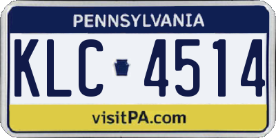 PA license plate KLC4514