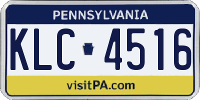 PA license plate KLC4516