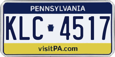 PA license plate KLC4517