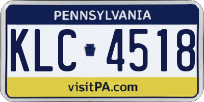 PA license plate KLC4518