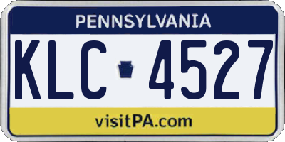 PA license plate KLC4527