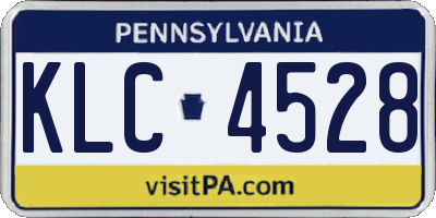 PA license plate KLC4528
