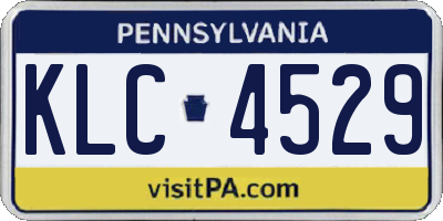 PA license plate KLC4529