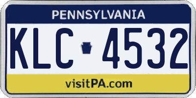 PA license plate KLC4532