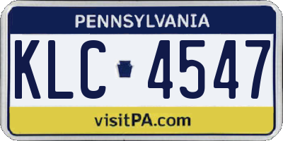 PA license plate KLC4547