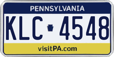 PA license plate KLC4548