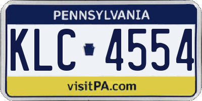 PA license plate KLC4554