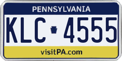PA license plate KLC4555