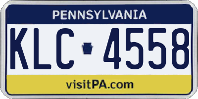 PA license plate KLC4558