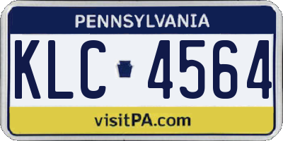 PA license plate KLC4564