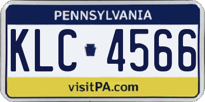 PA license plate KLC4566