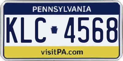PA license plate KLC4568