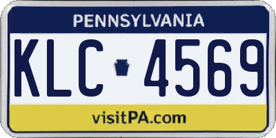 PA license plate KLC4569