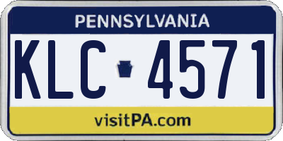 PA license plate KLC4571