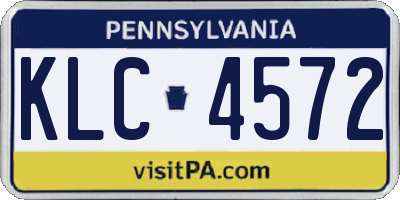 PA license plate KLC4572