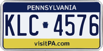 PA license plate KLC4576