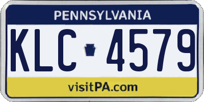 PA license plate KLC4579