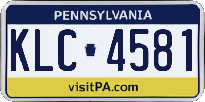 PA license plate KLC4581