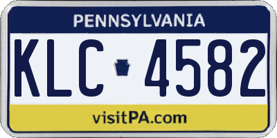 PA license plate KLC4582