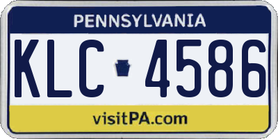 PA license plate KLC4586