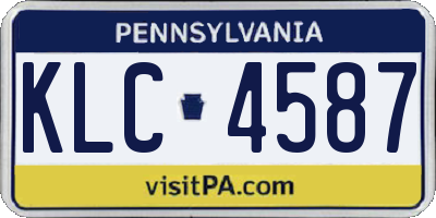 PA license plate KLC4587