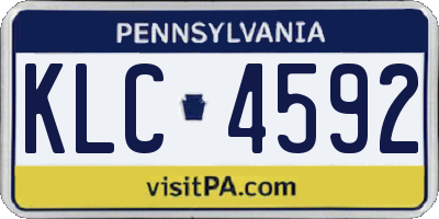 PA license plate KLC4592