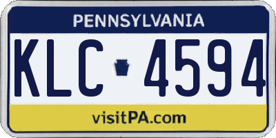 PA license plate KLC4594