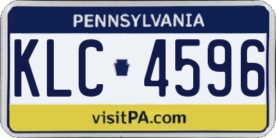 PA license plate KLC4596