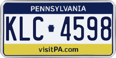 PA license plate KLC4598