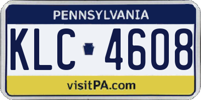 PA license plate KLC4608