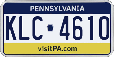 PA license plate KLC4610