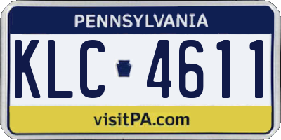 PA license plate KLC4611