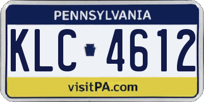 PA license plate KLC4612