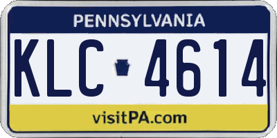 PA license plate KLC4614