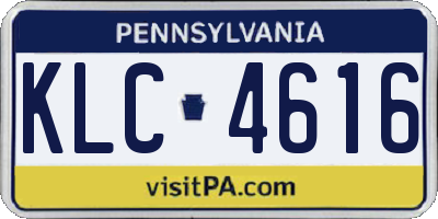 PA license plate KLC4616