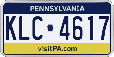 PA license plate KLC4617