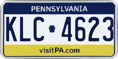 PA license plate KLC4623